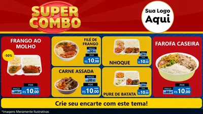 Modelo de TV para TV Horizontal com o tema Super Combo para Restaurante
