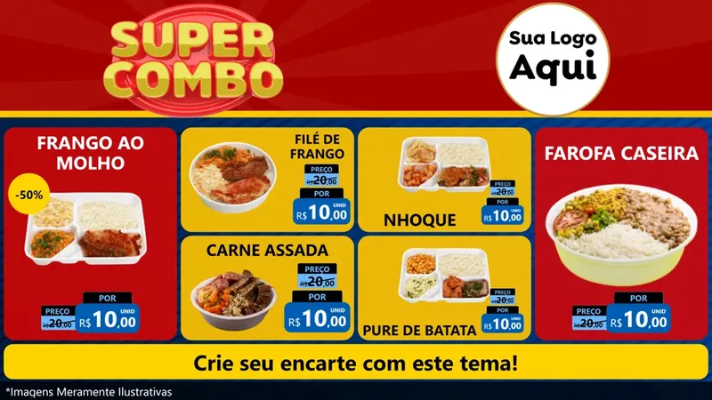 Modelo de TV para TV Horizontal com o tema Super Combo para Restaurante