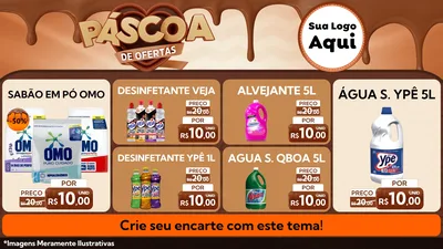 Modelo de TV para TV Horizontal com o tema Páscoa de Ofertas para Produtos de Limpeza
