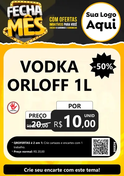 Modelo de Cartaz para Cartaz A4 Vertical com o tema Fecha Mês para Distribuidora de bebidas