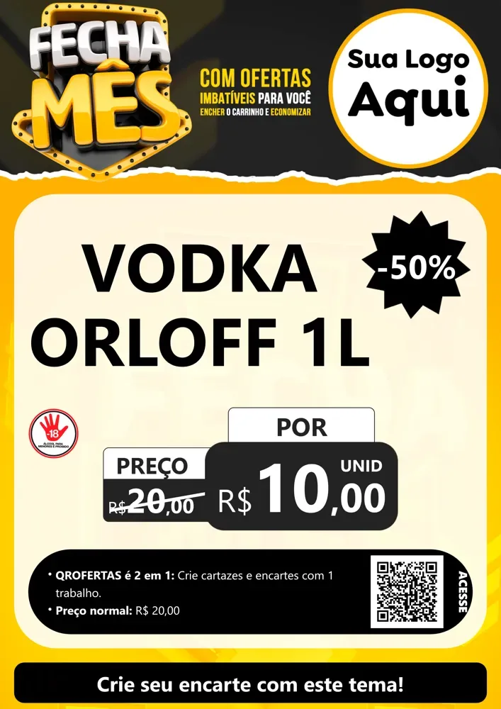 Modelo de Cartaz para Cartaz A4 Vertical com o tema Fecha Mês para Distribuidora de bebidas