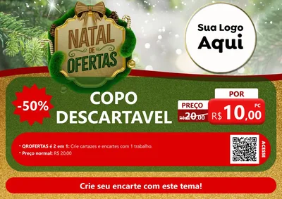 Modelo de Cartaz para Cartaz A4 Horizontal com o tema Ofertas de Natal para Embalagens