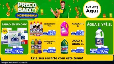 Modelo de TV para TV Horizontal com o tema Preço Baixo de Independência para Produtos de Limpeza