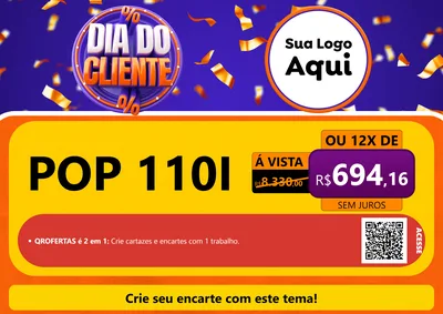 Modelo de Cartaz para Cartaz A4 Horizontal com o tema Dia do Cliente para Concessionaria de Motos