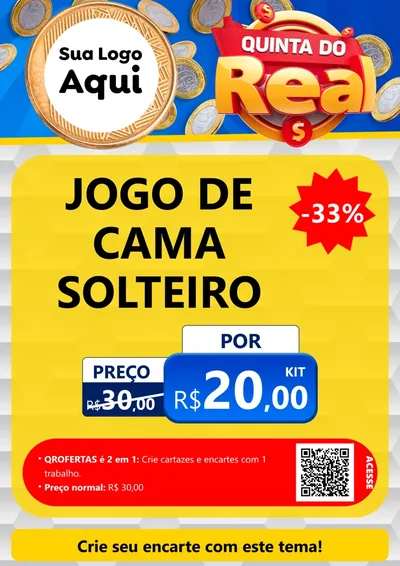 Modelo de Cartaz para Cartaz A4 Vertical com o tema Quinta do Real para Cama, Mesa e Banho