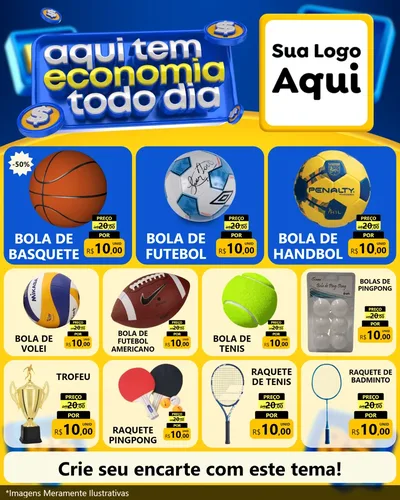 Modelo de Rede Social para Feed Instagram com o tema Aqui Tem Economia Todo Dia para Artigos Esportivos