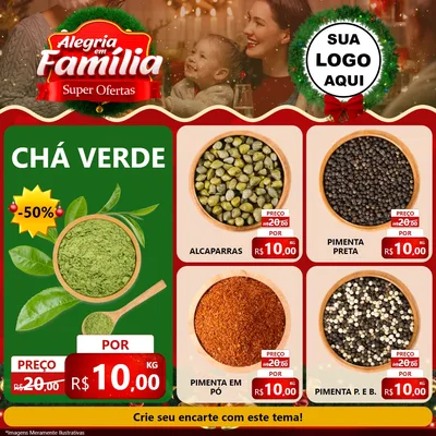 Modelo de Rede Social para Feed Facebook com o tema Alegria Em Família - Super Ofertas para Produtos Naturais