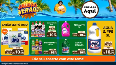 Modelo de TV para TV Horizontal com o tema Saldão de Verão para Produtos de Limpeza