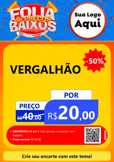 Modelo de Cartaz para Cartaz A4 Vertical com o tema Folia de Preços Baixos para Ferragens