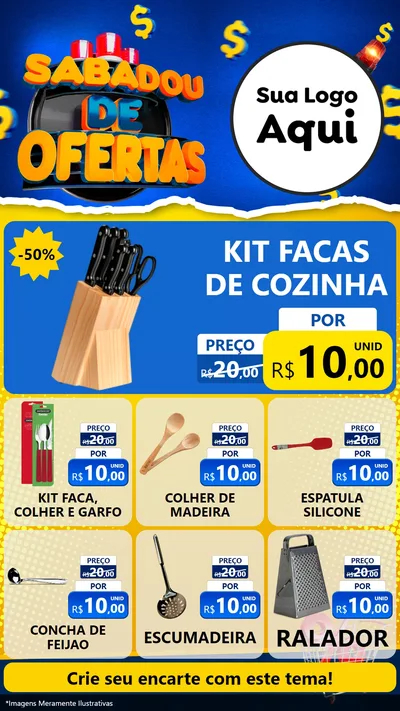 Modelo de Rede Social para Stories com o tema Sabadou de Ofertas para Utilidades Domésticas