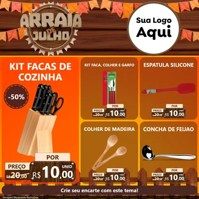 Modelo de Rede Social para Feed Facebook com o tema Arraiá de Julho - Junina para Utilidades Domésticas