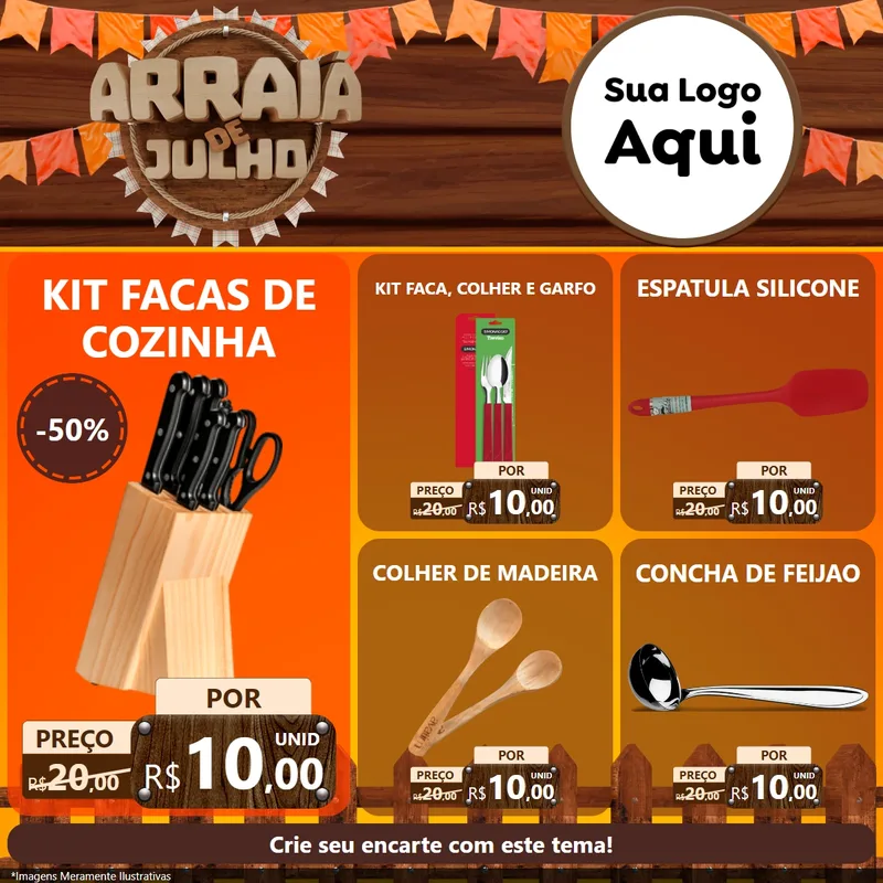 Modelo de Rede Social para Feed Facebook com o tema Arraiá de Julho - Junina para Utilidades Domésticas