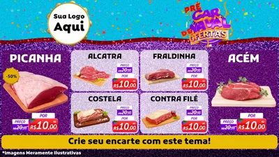 Modelo de TV para TV Horizontal com o tema Pré Carnaval de Ofertas para Açougue