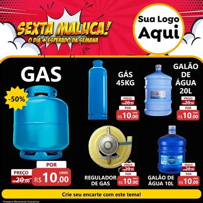 Modelo de Rede Social para Feed Facebook com o tema Sexta Maluca! para Água e gás