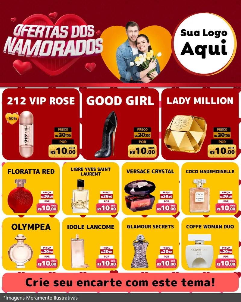 Modelo de Rede Social para Feed Instagram com o tema Ofertas Dos Namorados para Perfumes