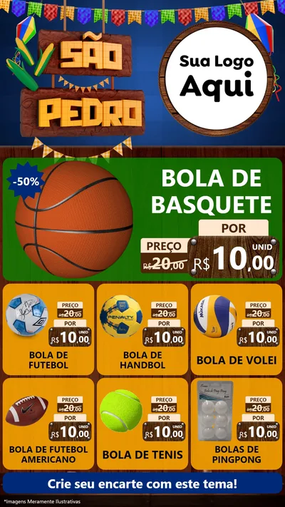 Modelo de Rede Social para Stories com o tema São Pedro para Artigos Esportivos