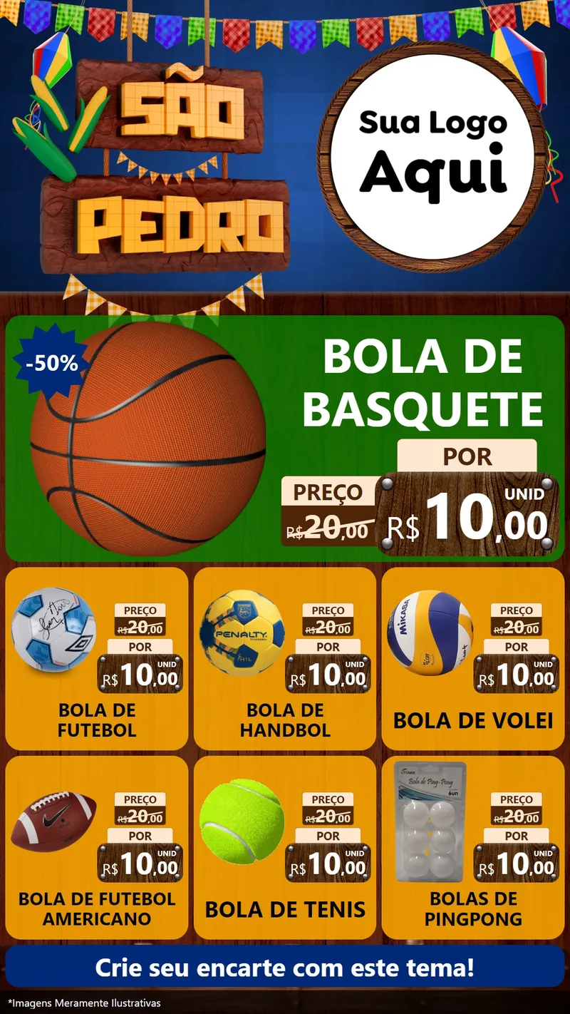 Modelo de Rede Social para Stories com o tema São Pedro para Artigos Esportivos