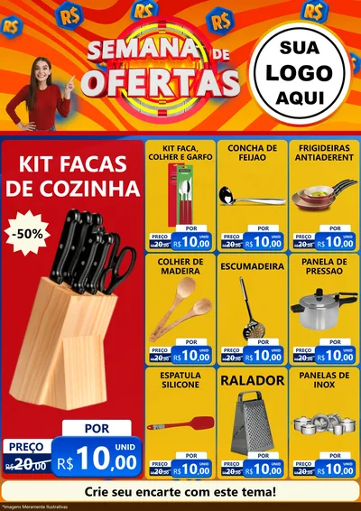 Modelo de Encarte para Encarte A4 Vertical com o tema Semana de Ofertas para Utilidades Domésticas