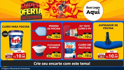 Modelo de TV para TV Horizontal com o tema Super Oferta Setembro para Produtos para Piscina