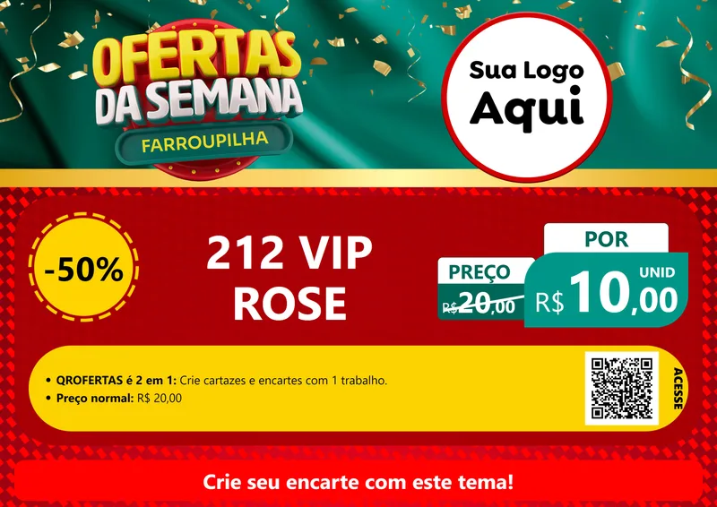 Modelo de Cartaz para Cartaz A4 Horizontal com o tema Ofertas da Semana Farroupilha para Perfumes
