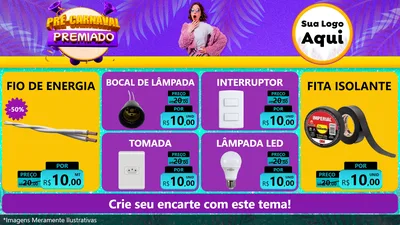 Modelo de TV para TV Horizontal com o tema Pré-Carnaval Premiado para Materiais Elétricos