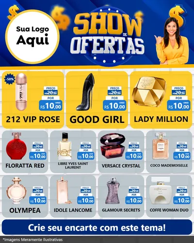 Modelo de Rede Social para Feed Instagram com o tema Show de Ofertas para Perfumes