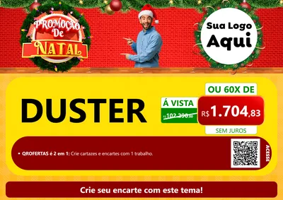 Modelo de Cartaz para Cartaz A4 Horizontal com o tema Promoção de Natal para Concessionaria de Carros