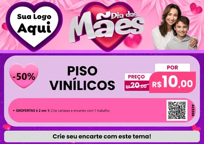 Modelo de Cartaz para Cartaz A4 Horizontal com o tema Dia das Mães para Material para Construção