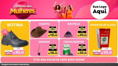 Modelo de TV para TV Horizontal com o tema Semana das Mulheres para Agropecuária