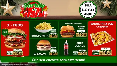 Modelo de TV para TV Horizontal com o tema Sorteio de Natal para Hamburgueria