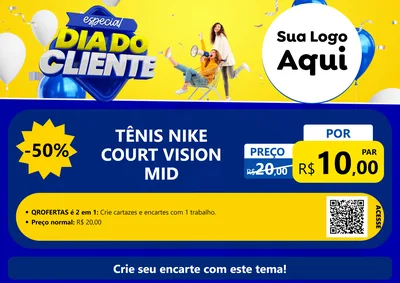 Modelo de Cartaz para Cartaz A4 Horizontal com o tema Especial Dia do Cliente para Calçados