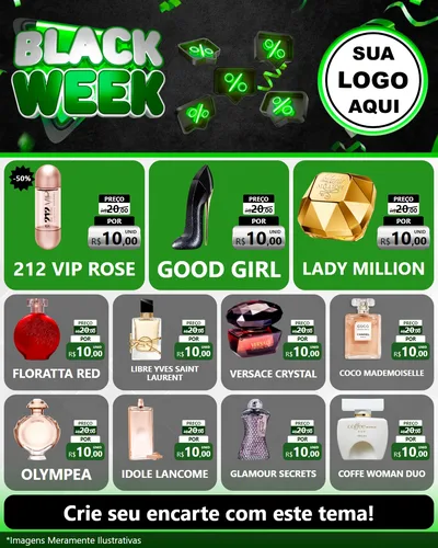 Modelo de Rede Social para Feed Instagram com o tema Black Week para Perfumes