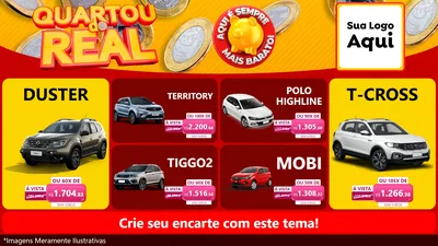 Modelo de TV para TV Horizontal com o tema Quartou do Real para Concessionaria de Carros