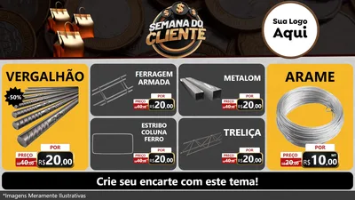 Modelo de TV para TV Horizontal com o tema Semana do Cliente para Ferragens
