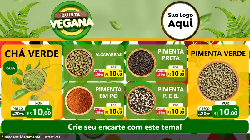 Modelo de TV para TV Horizontal com o tema Quinta Vegana para Produtos Naturais