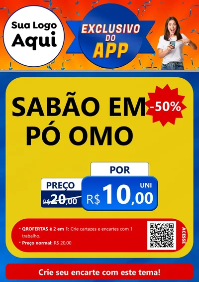 Modelo de Cartaz para Cartaz A4 Vertical com o tema Exclusivo do Aplicativo para Produtos de Limpeza