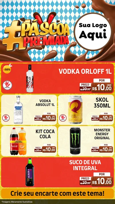 Modelo de TV para TV Vertical com o tema Páscoa Premiada para Distribuidora de bebidas