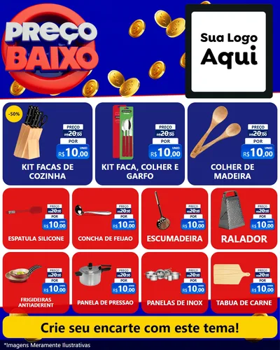 Modelo de Rede Social para Feed Instagram com o tema Preço Baixo para Utilidades Domésticas