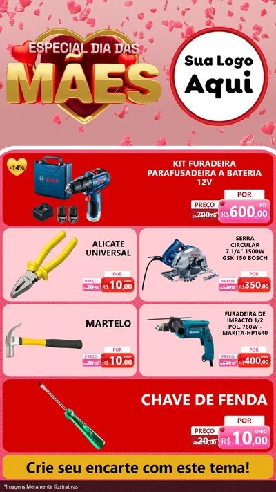 Modelo de TV para TV Vertical com o tema Especial Dia Das Mães para Maquinas e Ferramentas