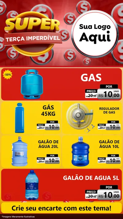 Modelo de TV para TV Vertical com o tema Super Terça Imperdível para Água e gás
