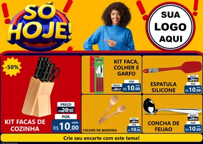 Modelo de Encarte para Encarte A4 Horizontal com o tema Só Hoje! para Utilidades Domésticas