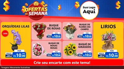 Modelo de TV para TV Horizontal com o tema Ofertas Da Semana para Floricultura e jardim