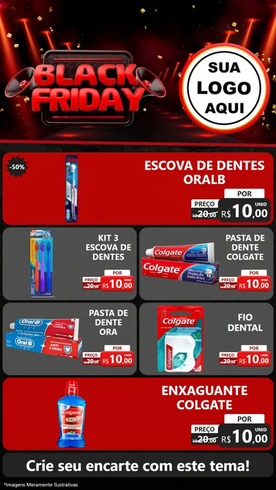 Modelo de TV para TV Vertical com o tema Black Friday para Higiene Pessoal