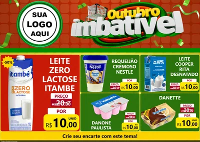 Modelo de Encarte para Encarte A4 Horizontal com o tema Outubro Imbatível para Frios e Laticínios
