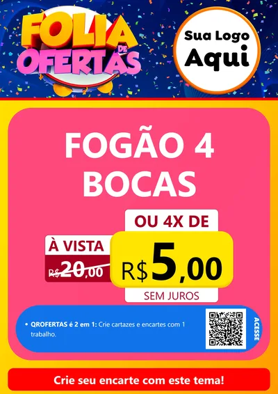 Modelo de Cartaz para Cartaz A4 Vertical com o tema Folia de Ofertas para Móveis e Eletro