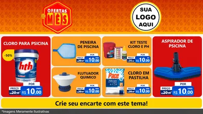 Modelo de TV para TV Horizontal com o tema Ofertas do Mês para Produtos para Piscina