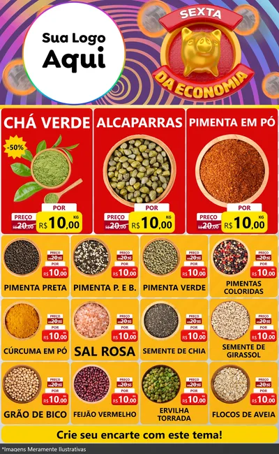 Modelo de Encarte para Encarte Grande com o tema Sexta da Economia para Produtos Naturais