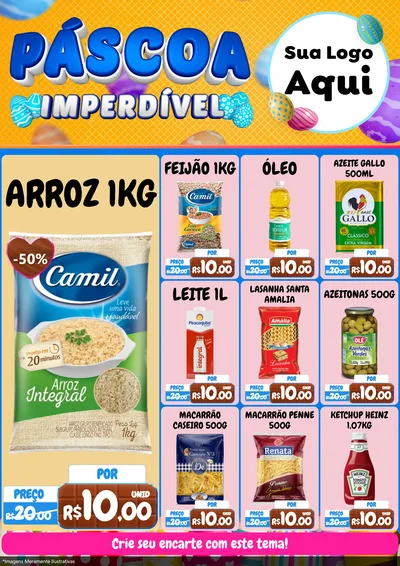 Modelo de Encarte para Encarte A4 Vertical com o tema Páscoa Imperdível para Supermercado