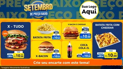 Modelo de TV para TV Horizontal com o tema Setembro De Preço Baixo para Hamburgueria