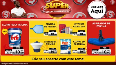 Modelo de TV para TV Horizontal com o tema Super Segunda Imperdível para Produtos para Piscina